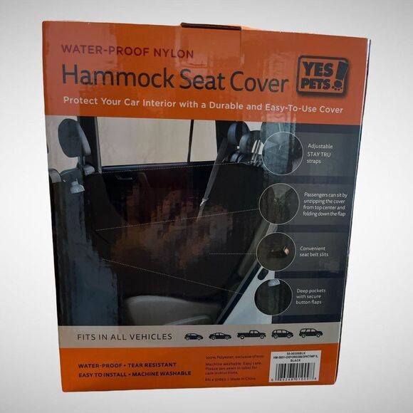 Pet Car Waterproof Black Nylon Hammock Seat Cover New with out Tags - Picture 2 of 2
